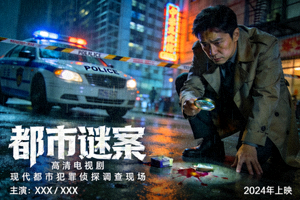 《都市谜案》高清电视剧海报 - 现代都市犯罪侦探调查现场